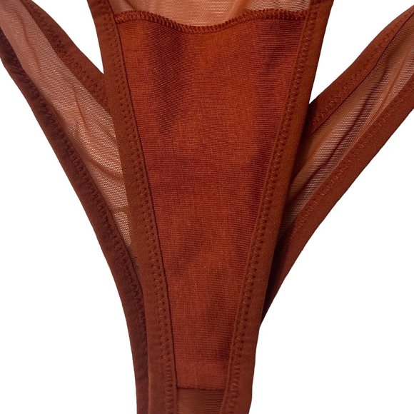 SKIMS Lot of 2 Ultra Fine Mesh Micro Dipped Thong Chili Womens 4X - Picture 9 of 12